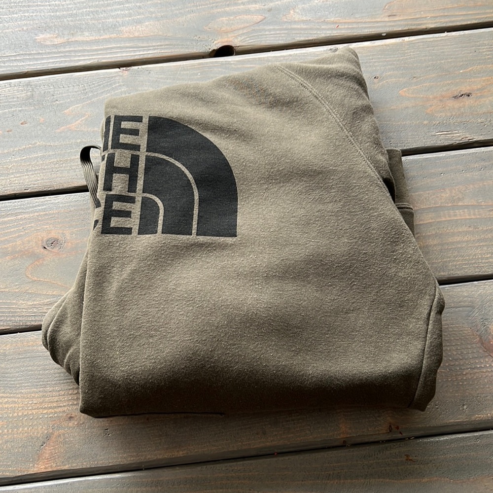 The North Face Olive Green Hoodie with Black Logo